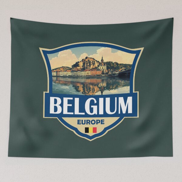 Item preview, Belgium Illustration Retro Badge designed and sold by KrisSidDesigns.