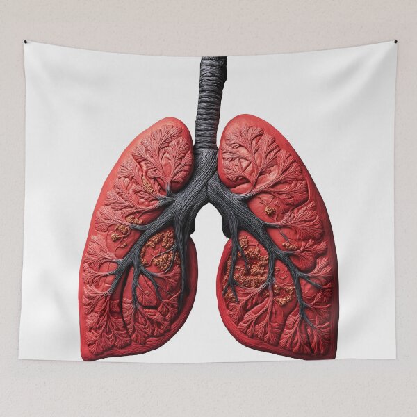 Item preview, Artistic Lung Illustration – Anatomical and Surreal Design designed and sold by inksavvystudio.