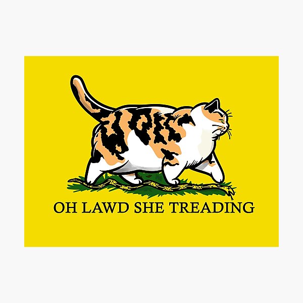 Item preview, Oh Lawd She Treading Calico Cat designed and sold by KilkennyCat Art.