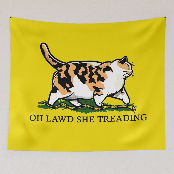 Item preview, Oh Lawd She Treading Calico Cat designed and sold by KilkennyCat Art.