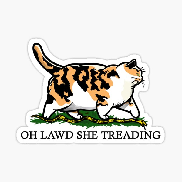 Item preview, Oh Lawd She Treading Calico Cat designed and sold by KilkennyCat Art.