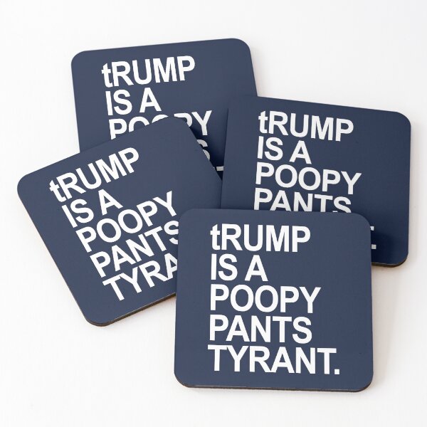 Item preview, tRUMP is a POOPY PANTS TYRANT (white on Navy) designed and sold by Thelittlelord.