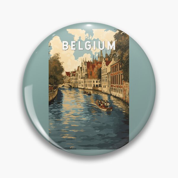 Artikelvorschau, Belgien Illustration Reisekunst Vintage entworfen und verkauft von KrisSidDesigns.