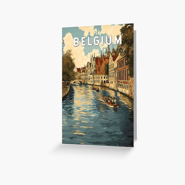 Item preview, Belgium Illustration Travel Art Vintage designed and sold by KrisSidDesigns.