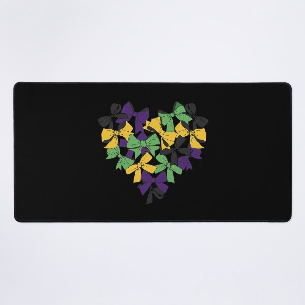 Item preview, "Mardi Gras 2025 Coquette Bow & Ribbon Heart Collage – Purple, Green & Gold Carnival Fashion Design for New Orleans Festival Season" designed and sold by artworkathome.