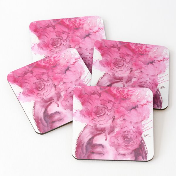 Item preview, Flower Fever Dream Loose Magenta Watercolor Portrait designed and sold by Valerie Englehart.