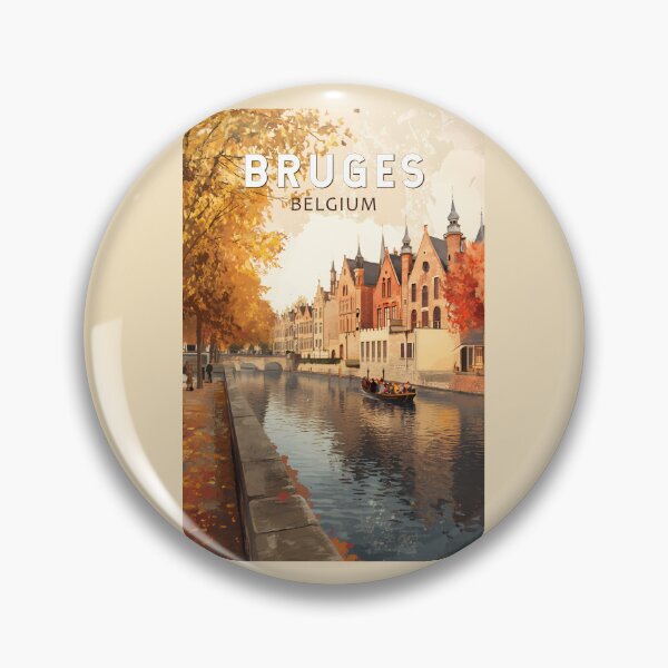Item preview, Bruges Belgium Illustration Travel Art Vintage designed and sold by KrisSidDesigns.