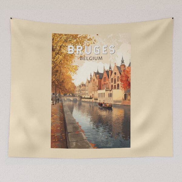 Item preview, Bruges Belgium Illustration Travel Art Vintage designed and sold by KrisSidDesigns.