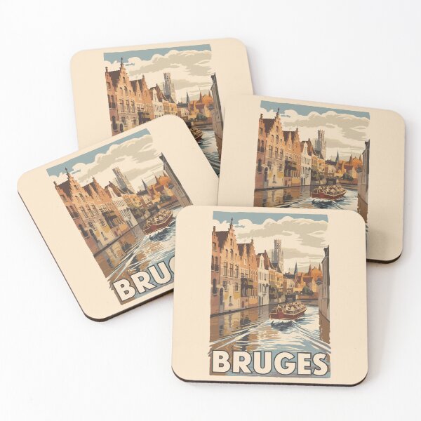 Item preview, Bruges Belgium Illustration Travel Art Vintage designed and sold by KrisSidDesigns.