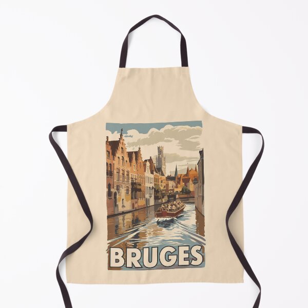 Item preview, Bruges Belgium Illustration Travel Art Vintage designed and sold by KrisSidDesigns.