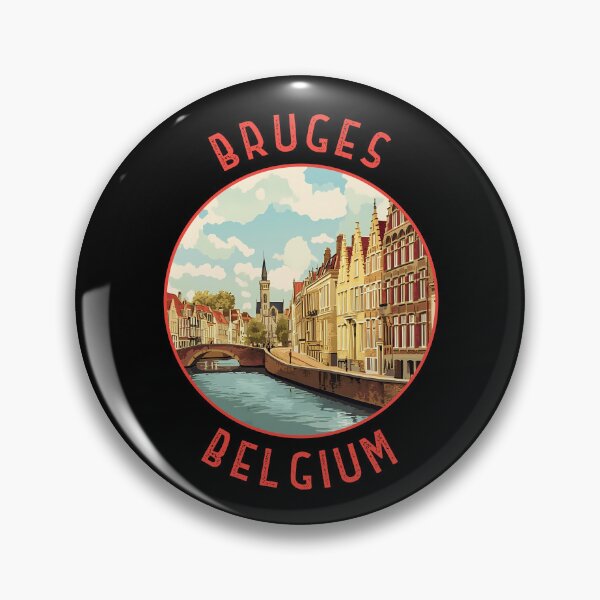 Item preview, Bruges Belgium Retro Distressed Circle designed and sold by KrisSidDesigns.