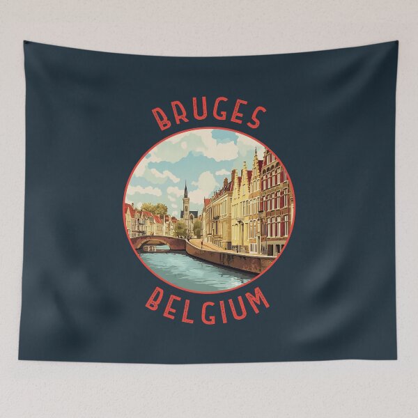 Item preview, Bruges Belgium Retro Distressed Circle designed and sold by KrisSidDesigns.