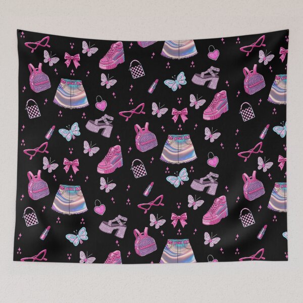 Item preview, Pink, Glitter and Holographic Brat girl Aesthetic Seamless Pattern  designed and sold by SpiritedArtwork.