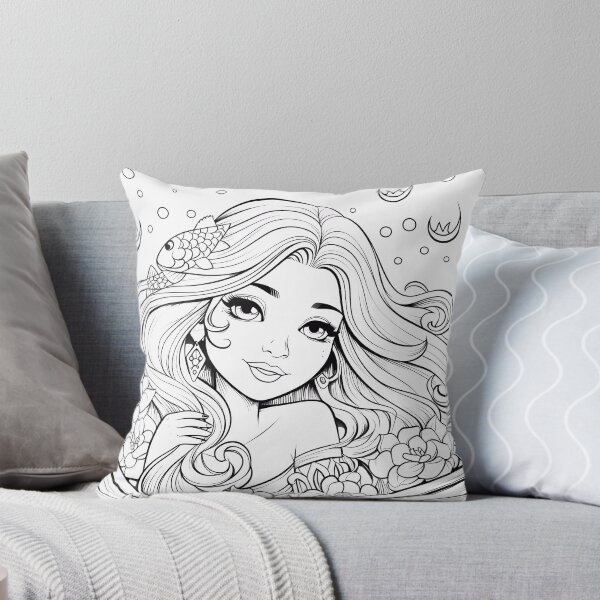 Item preview, Mermaid #3 Coloring Page Pattern  designed and sold by DavidColoring.