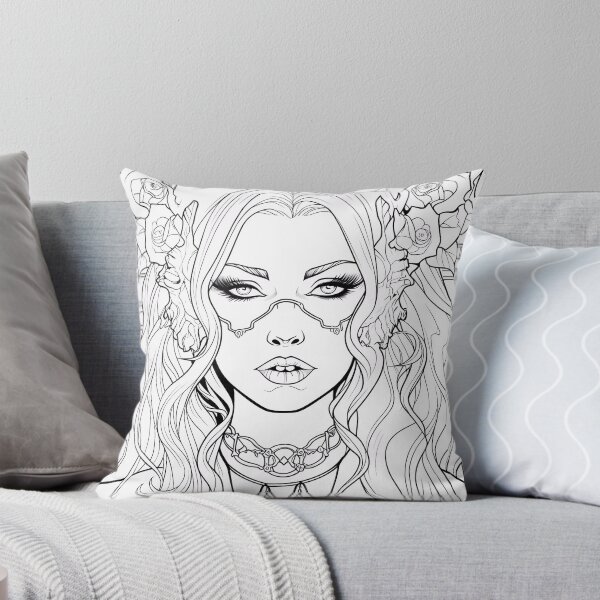Item preview, Vampire Girl Coloring Page Pattern  designed and sold by DavidColoring.