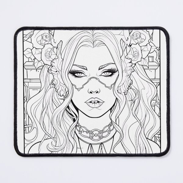 Item preview, Vampire Girl Coloring Page Pattern  designed and sold by DavidColoring.