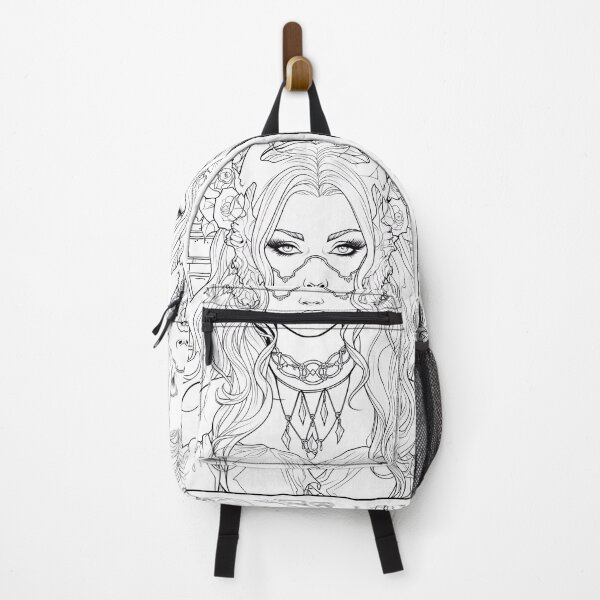 Item preview, Vampire Girl Coloring Page Pattern designed and sold by DavidColoring.