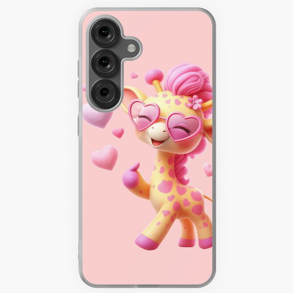 Item preview, Cute Pink Giraffe with Heart Sunglasses designed and sold by licandesign.