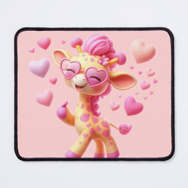 Item preview, Cute Pink Giraffe with Heart Sunglasses designed and sold by ideandesign.