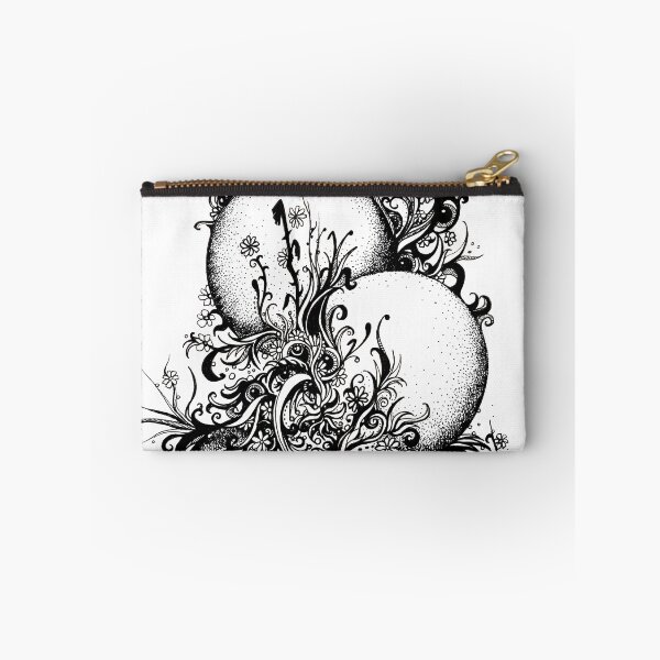 Item preview, Greenery – Abstract Ink Drawing with Floating Orbs & Garden designed and sold by DanielleJScott.com.