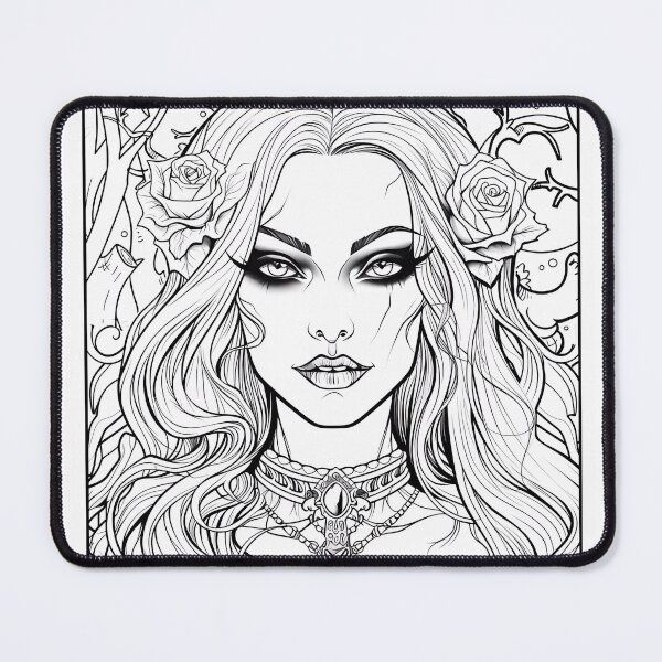 Item preview, Vampire Girl #6 Coloring Page Pattern  designed and sold by DavidColoring.