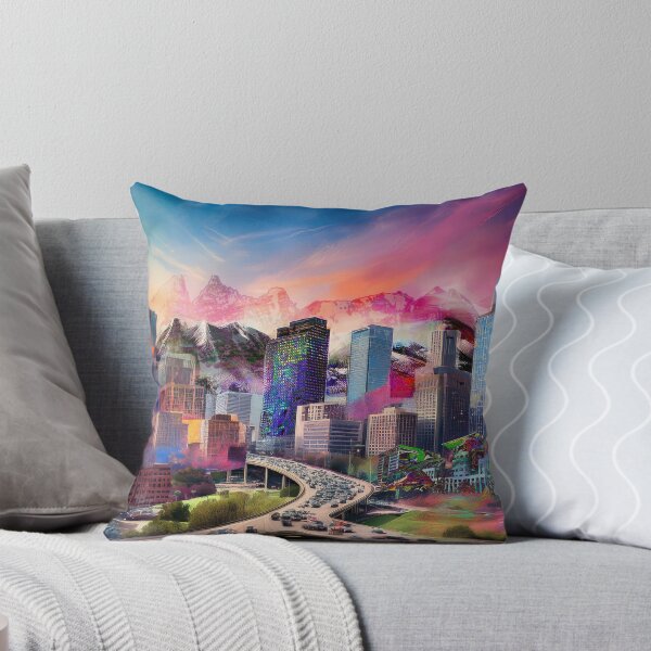 Artikelvorschau, Denver Skyline Graffiti Art – Farbenfrohe abstrakte Urban entworfen und verkauft von Phat Dog Designs .