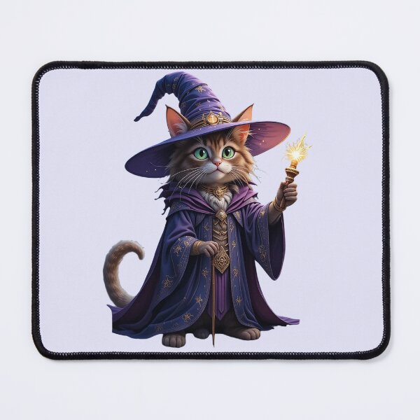 Item preview, Wizard Cat - Magical Feline with Hat, Wand & Sparkling Spells Design designed and sold by atenyos.
