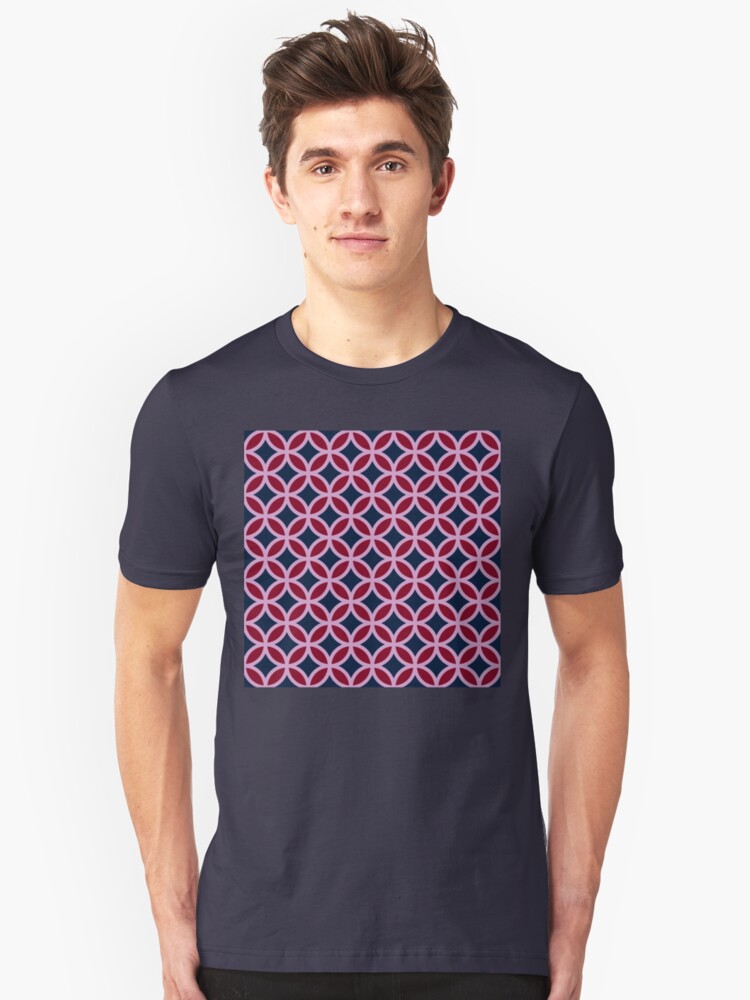 Alternate view of Geometric Pattern: Circle: Orchid Slim Fit T-Shirt