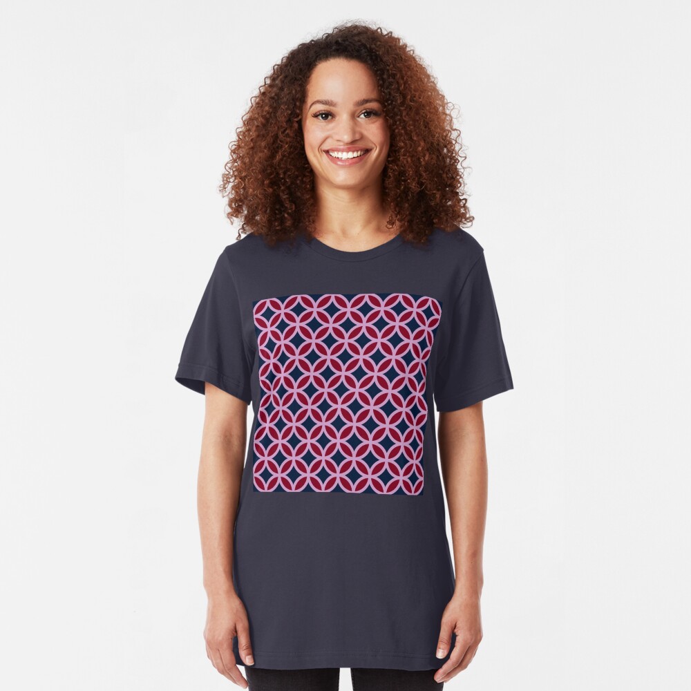 Geometric Pattern: Circle: Orchid Slim Fit T-Shirt