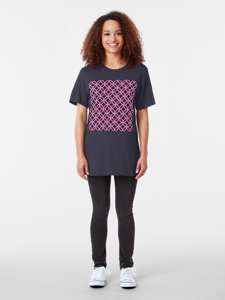 Alternate view of Geometric Pattern: Circle: Orchid Slim Fit T-Shirt