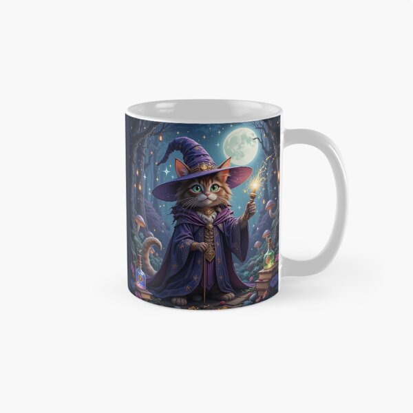 Item preview, Wizard Cat - Magical Feline with Hat, Wand & Sparkling Spells Design designed and sold by atenyos.