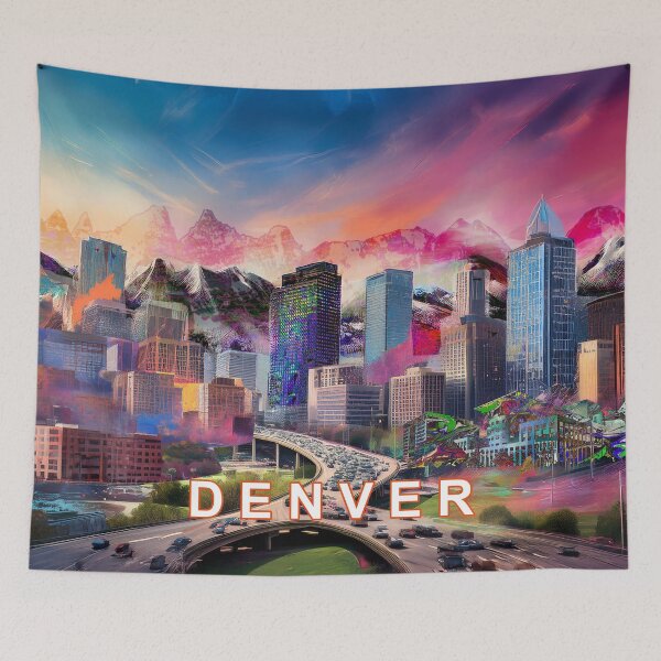 Item preview, Denver Skyline Graffiti Art – Colorful Abstract Urban Street Style designed and sold by Phat Dog Designs .