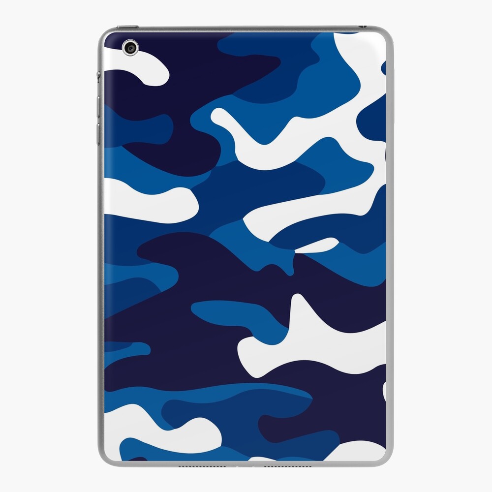 White Blue Camo Graphic T-Shirt for Sale by dextersdesigns