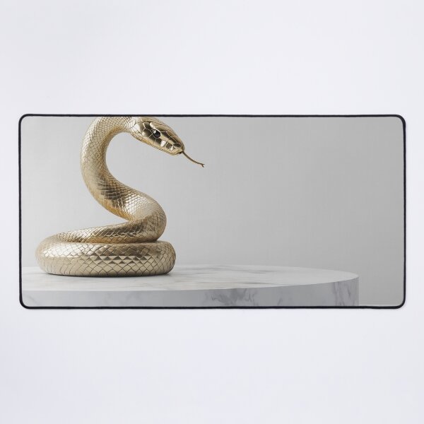 Item preview, Gold snake on marble base designed and sold by anytka.