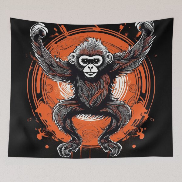 Item preview, Gibbon dancing in graffiti Asian style  designed and sold by Boxing Kangaroo Retail Company.