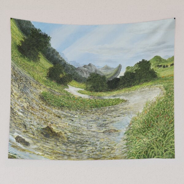 Item preview, Mountain stream - deformation of a river designed and sold by art paintings.