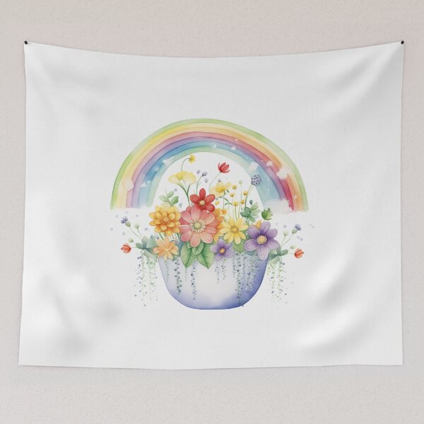 Item preview, Rainbow Over A Pot of Flowers designed and sold by Mermaid's Whimsy.