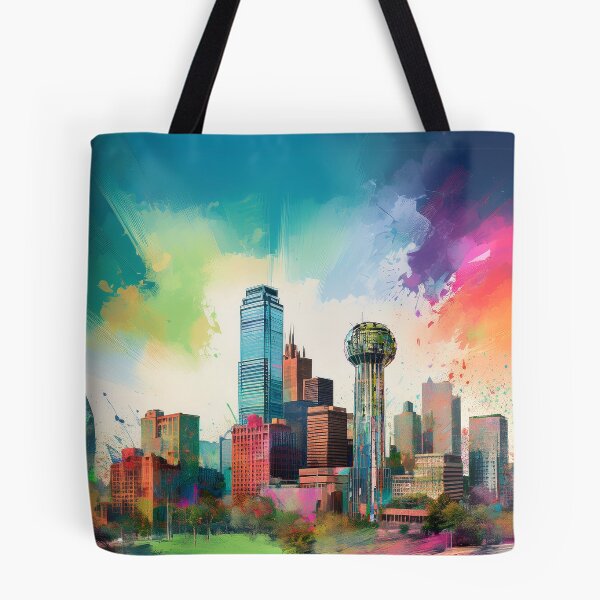 Item preview, Dallas Skyline Graffiti Art - Colorful Abstract Urban Street Style designed and sold by Phat Dog Designs .