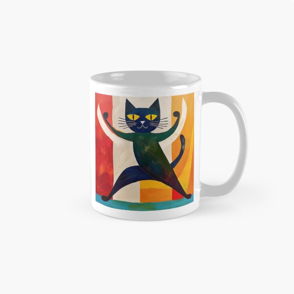 Aperçu de l'œuvre Chat noir cubiste dansant créée et vendue par Boxing Kangaroo Retail Company.