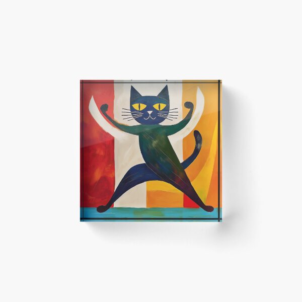 Item preview, Cubist Black cat dancing  designed and sold by Boxing Kangaroo Retail Company.