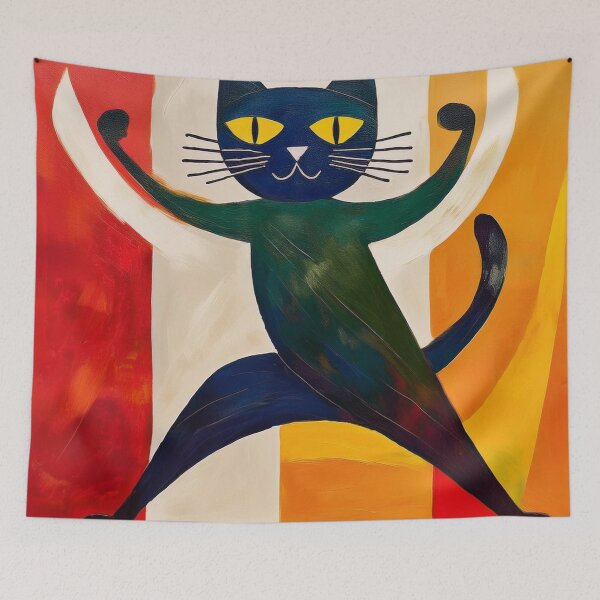 Item preview, Cubist Black cat dancing  designed and sold by Boxing Kangaroo Retail Company.