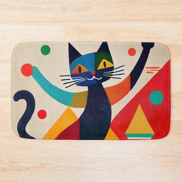 Item preview, Cubist Black cat dancing  designed and sold by Boxing Kangaroo Retail Company.