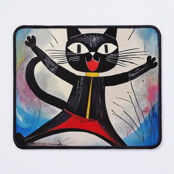 Item preview, Cubist Black cat dancing  designed and sold by Boxing Kangaroo Retail Company.