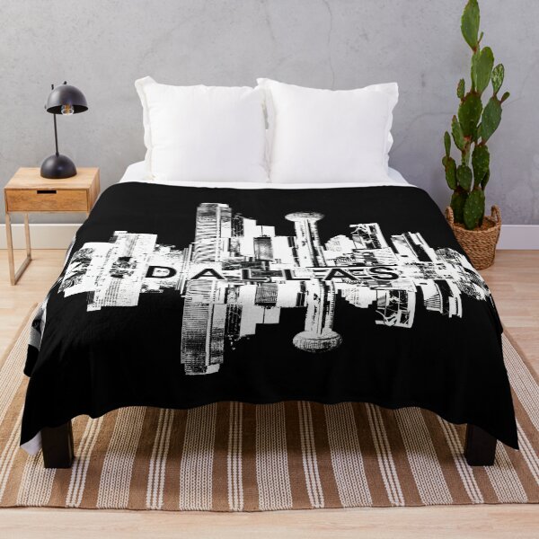 Item preview, Dallas Texas Skyline Silhouette | White Ink Cityscape Art designed and sold by Phat Dog Designs .