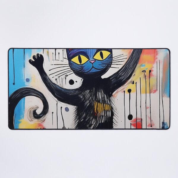 Item preview, Cubist Black cat dancing designed and sold by Boxing Kangaroo Retail Company.