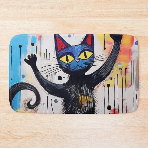 Item preview, Cubist Black cat dancing  designed and sold by Boxing Kangaroo Retail Company.