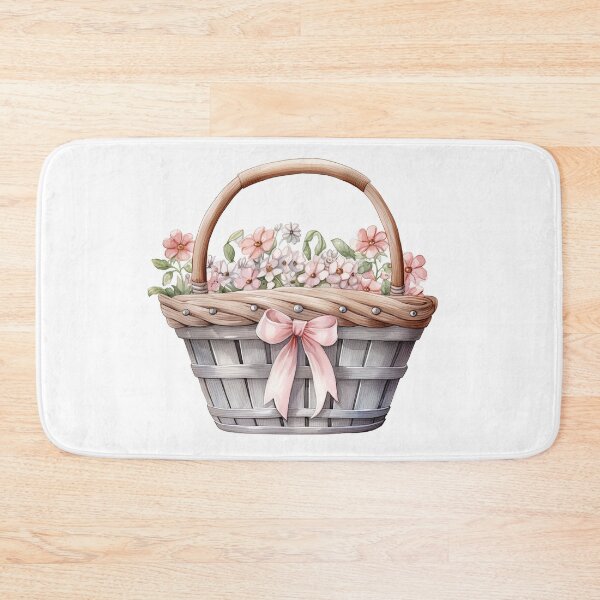 Item preview, Basket of Flowers With Pink Bow  designed and sold by Mermaid's Whimsy.