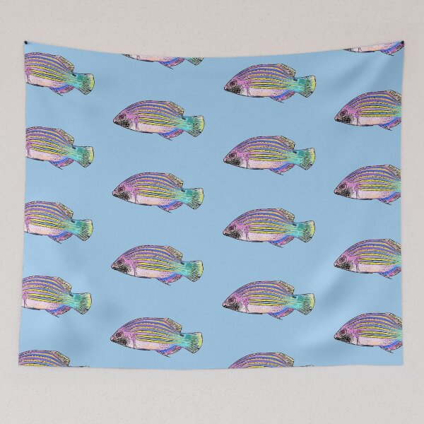 Item preview, Six-Line Wrasse Black Alternate Design  designed and sold by designsasstultd.