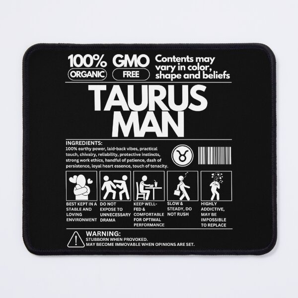 Item preview, Taurus Man Zodiac Traits: A Unique Product Design - White Text designed and sold by HAHA Tees & Things.