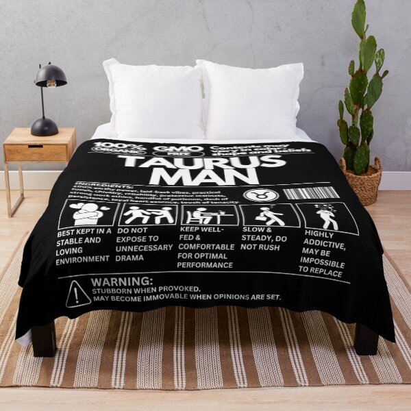Item preview, Taurus Man Zodiac Traits: A Unique Product Design - White Text designed and sold by HAHA Tees & Things.